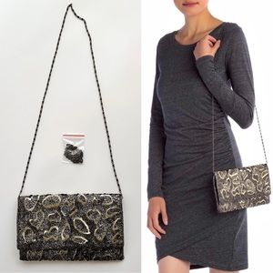 ✨New G-LISH Embroidered Sequin Clutch NWOT